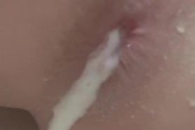 Huge anal creampie flow out