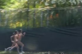 Naked College Pledges Getting Hazed On Tennis Courts