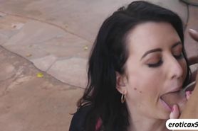 Petite Cherry Torn gets a wicked outdoor sex with some bigcock