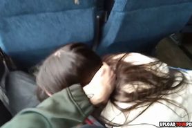 Horny Chick Sucking A Cock On The Bus