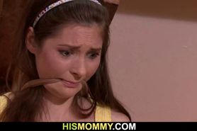 HIS MOMMY - Horny lesbian mommy toying her young pussy
