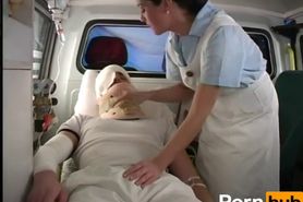 Hot Nurse Takes Care of Injured Guy
