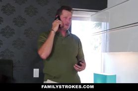 Family Strokes - Cute Teen Fucks Step-Dad To Get Phone Back - video 1