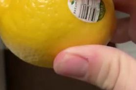 Putting a lemon up my girlfriend's pussy