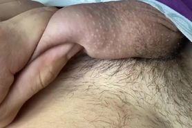 Hot boy with long pubic hair punishes his cock with tortures