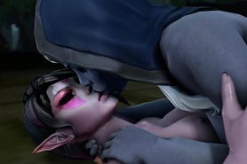 Lesbian Drow Ranger Templar Assassin Kissing - Dota 2 3d Loop