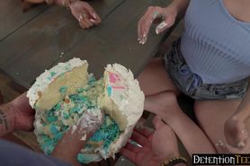 Teen Jane Wilde and her BFFs hold a gender reveal party for stepbro