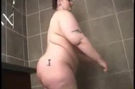 fat chubby takes a shower nude 1