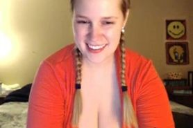 Blonde BBW reveals her tits and puts in doggy style for a while - video 2