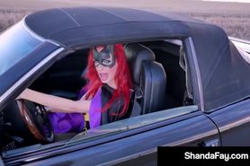 Busty Batgirl Shanda Fay Sucks Dick Roadside!