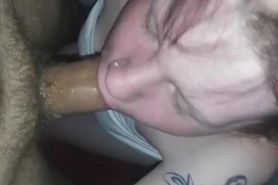 18 yr old skinny sucking on thick cock deepthroat oral creampie finish. ( very edging )