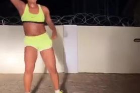 Big Outie Navel of African Lady Dancing