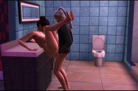 After Partying All Night Older Gent Gets The Thick Latina Beauty In The Bathroom (Animated Sims 4)