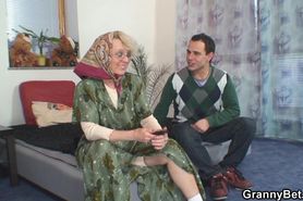 GRANNYBET - Younger stranger doggy-fucks 60 years old mature