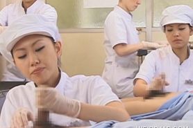 Japanese nurse slurping cum out of horny pecker