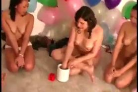 Real amateur party game lesbian oral - video 10