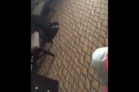 African maid on knees suck in the hotel