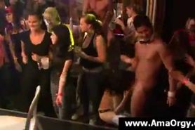 Party girls sharing a horny stripper