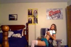 Busty amateur girlfriend masturbation in front of her webcam