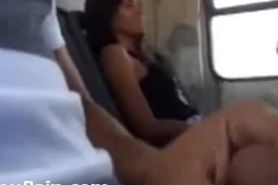 Woman jerks off exhibitionist on bus