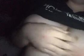 big titty goth gf plays with her boobs