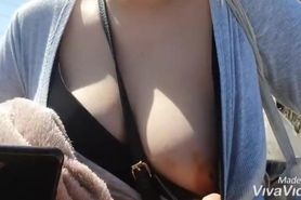 Teen hitchhiker lets me touch her breast when dropping her off
