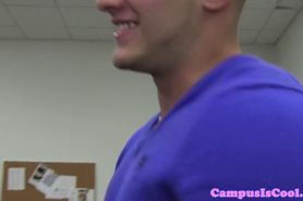College teen pussyfucked after class