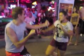 Thai Girls Kick Man in the Face