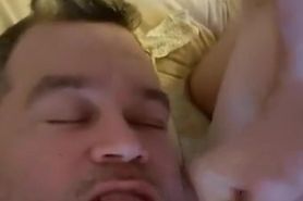 Daddy Bear getting facial from Son