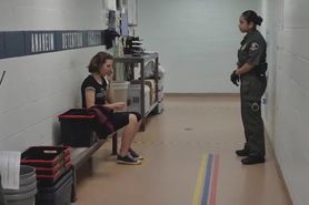Mock Arrest Booking of Teen with Handcuffs