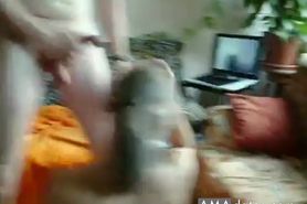 Blonde bitch having condomized suck - video 2