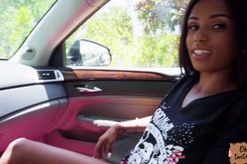 Filthy Tiffany Nunez gives a free blowjob for a ride