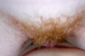 Very Hairy Ginger Bush Creampie Closeup  Red Hair Pussy Sliding Screw Pov