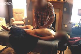 She resists his touches but he fucks her anyways during an inappropriate massage w/ creampie ending