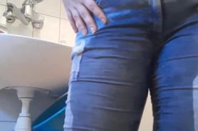 Pants pee and masturbating