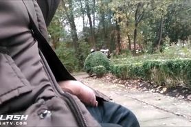 A man wanks his dick in public in Germany 8