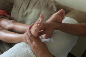 perfect white toes massage + worship + cumshot