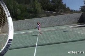 Teen doll playing tennis and taking a shower