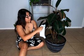 youtuber teases and cleans her rubber tree slowly mommydom