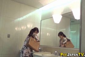 Asians piss in public bathroom