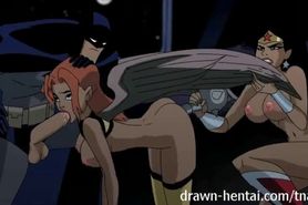DRAWN HENTAI - Justice League Hentai - Two chicks for Batman dick