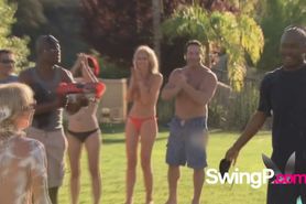 Swingers got horny and ready to fuck in a wild orgy after playing this game