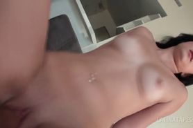 Latina teen hottie getting her trimmed snatch fucked in POV - video 2