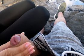 Sexo público en playa de piedra despues de la cuarentena