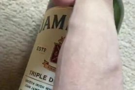Whiskey bottle mastrubation