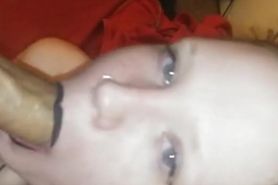 Smoking blowjob from gothic teen
