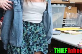 Teen Thief Sucks Dick In Security Office