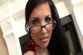 Rebecca Linares anal sex wearing glasses