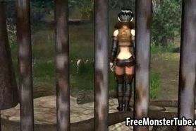 Sexy 3D cartoon Lara Croft toying her wet pussy