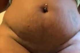 Chunkyass Ebony Bbw Rubbing Belly Boobs And Ass
